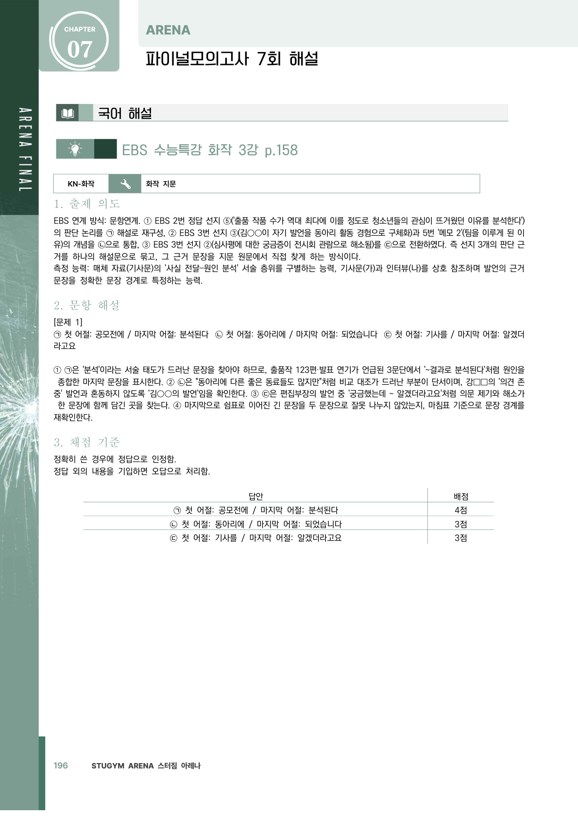 해설·채점 기준표 예시 2