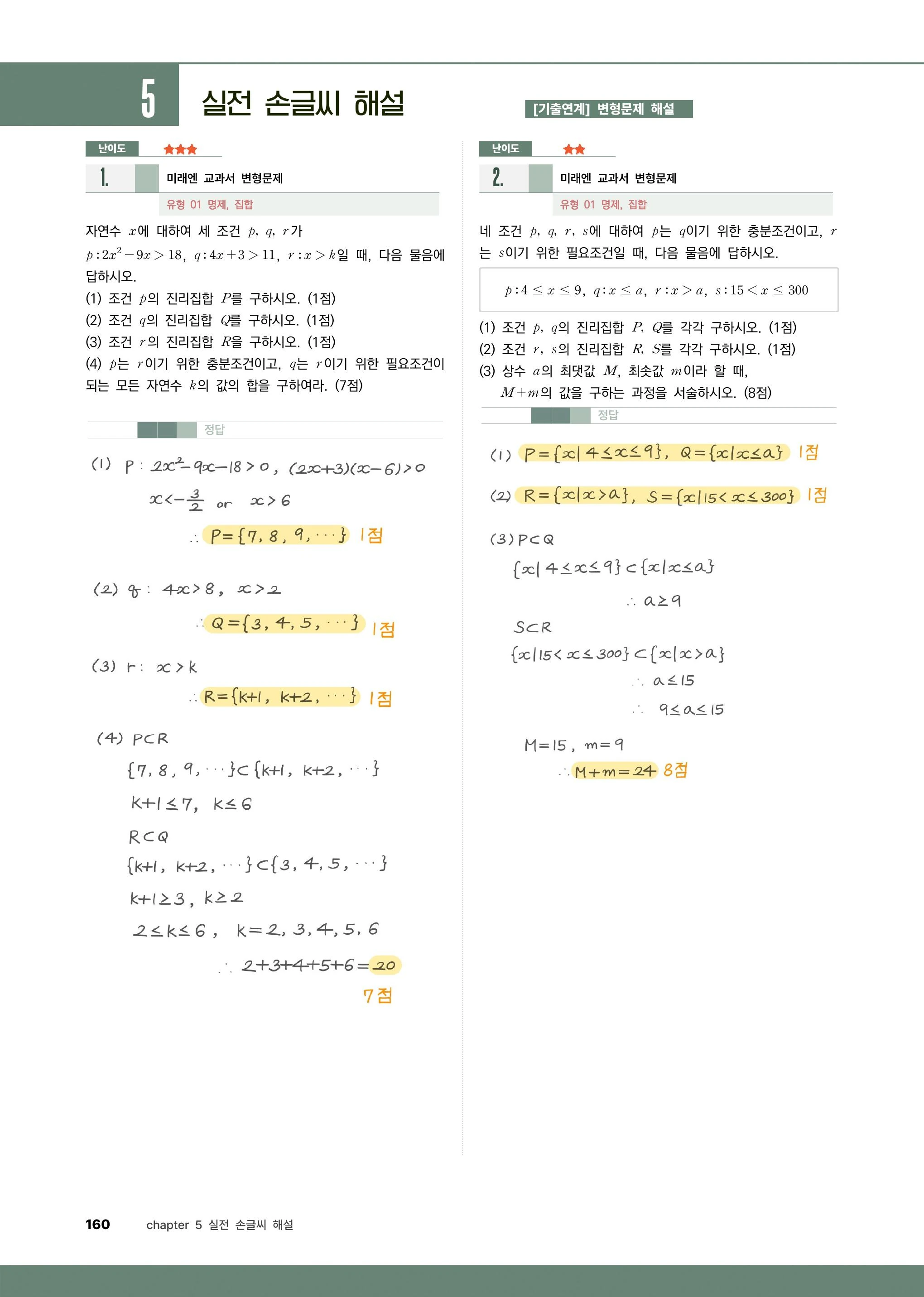 국민대 부스터 실전 손글씨 해설 첫 번째 예시