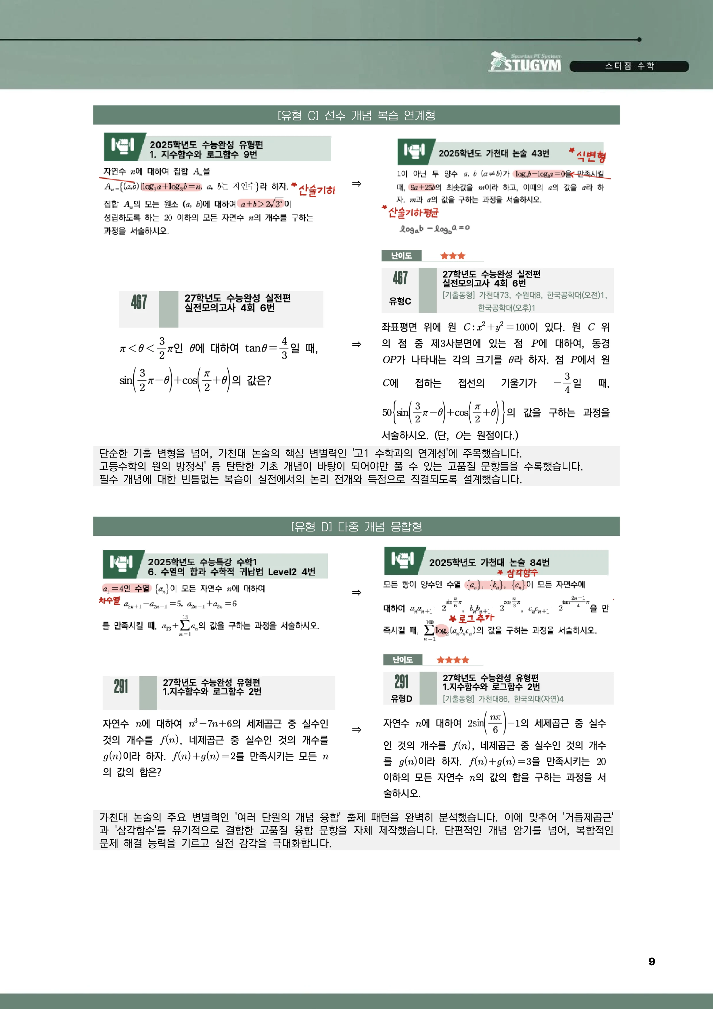 A B C D 네 가지 변형 유형